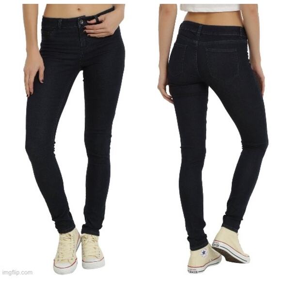 Blackheart Hot Topic NWT Women's Junior 0 Indigo Stingerette Super Skinny Jeans - Picture 3 of 10
